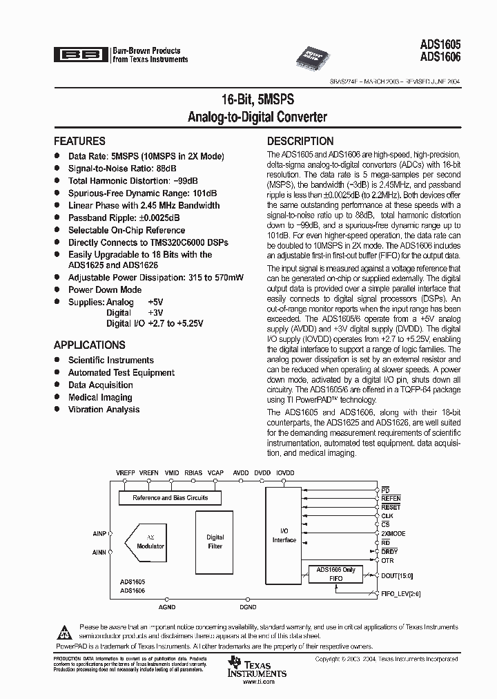 ADS1605_3345626.PDF Datasheet