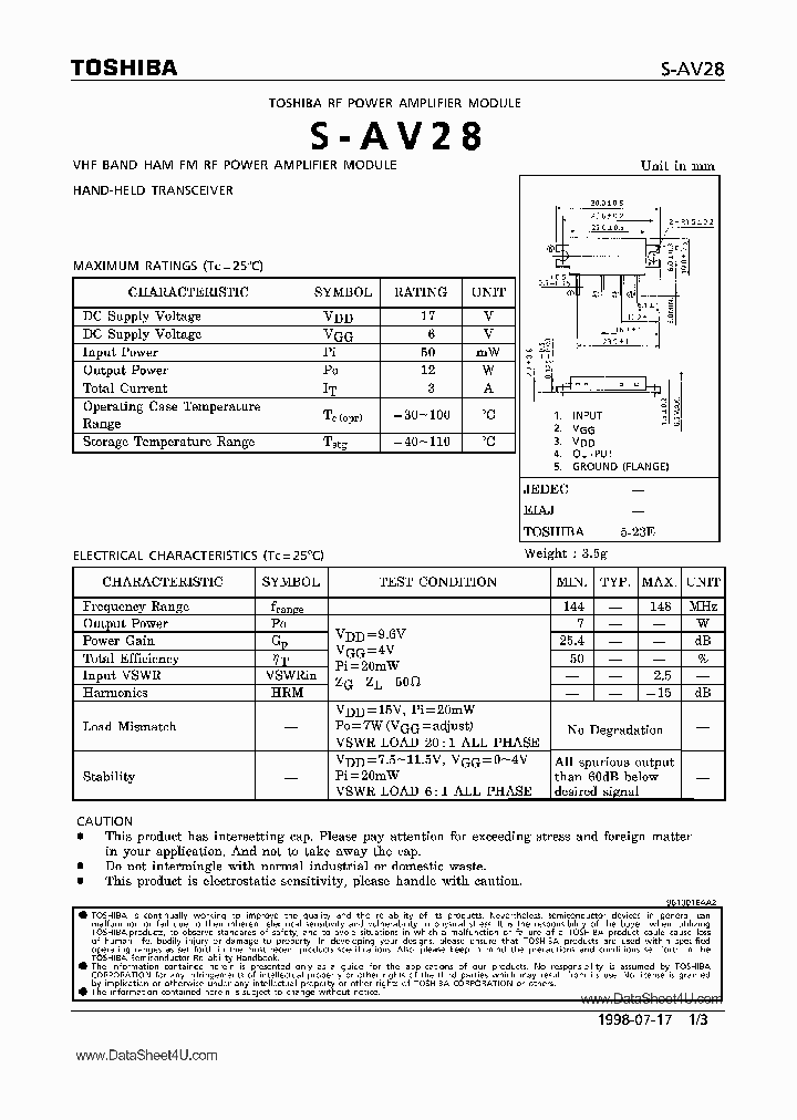 S-AV28_3351767.PDF Datasheet