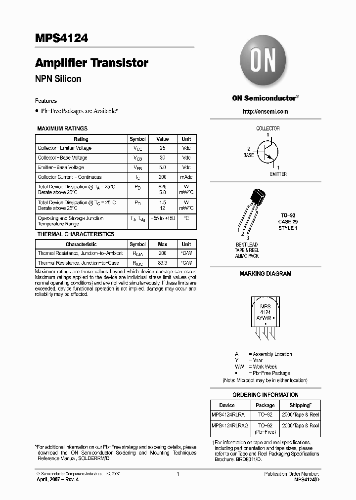 MPS4124RLRA_3354575.PDF Datasheet