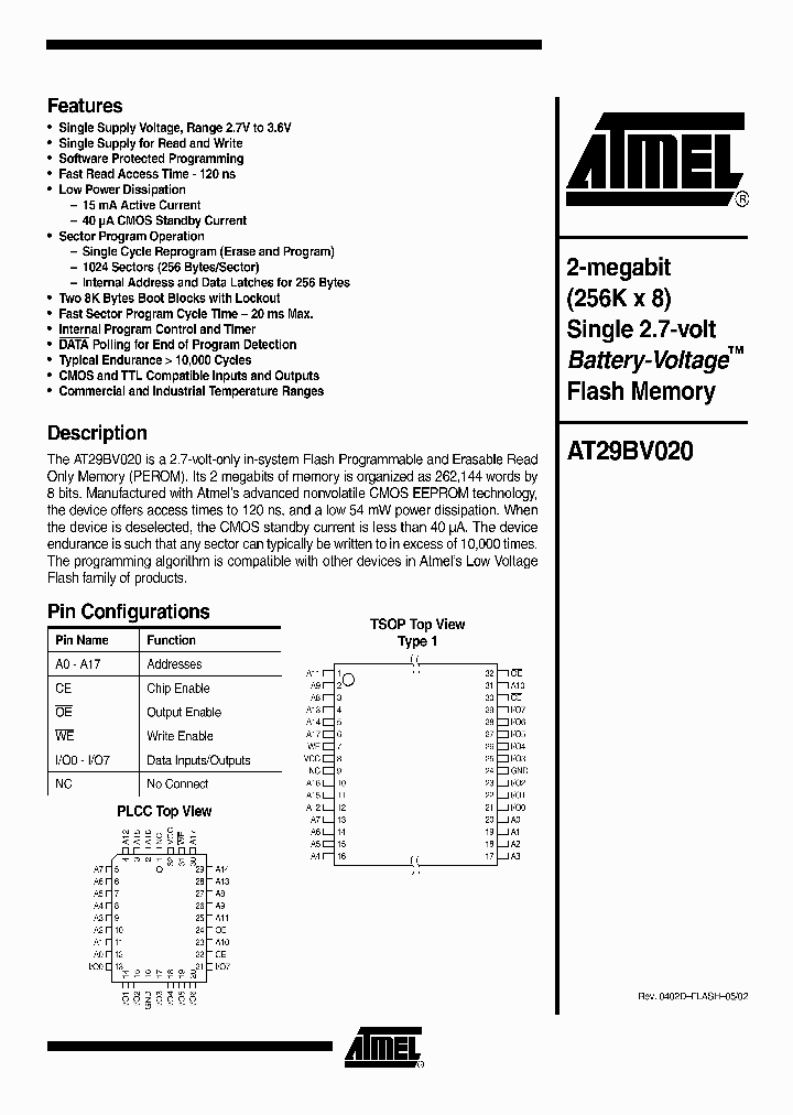 AT29BV020_3359668.PDF Datasheet