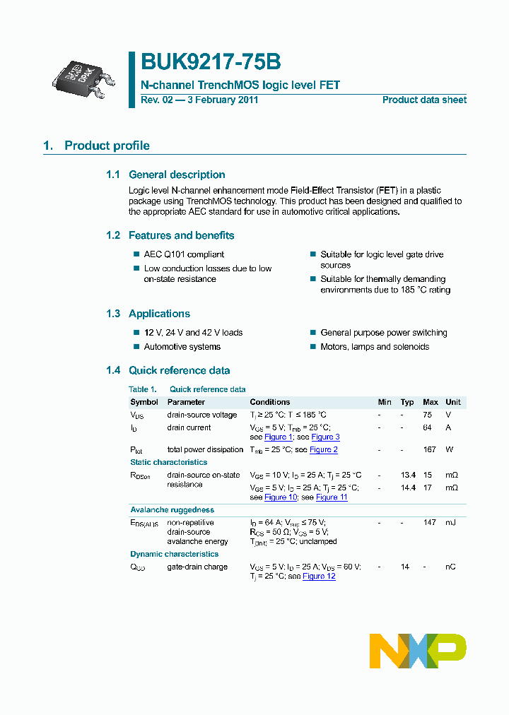 BUK9217-75B_3364355.PDF Datasheet
