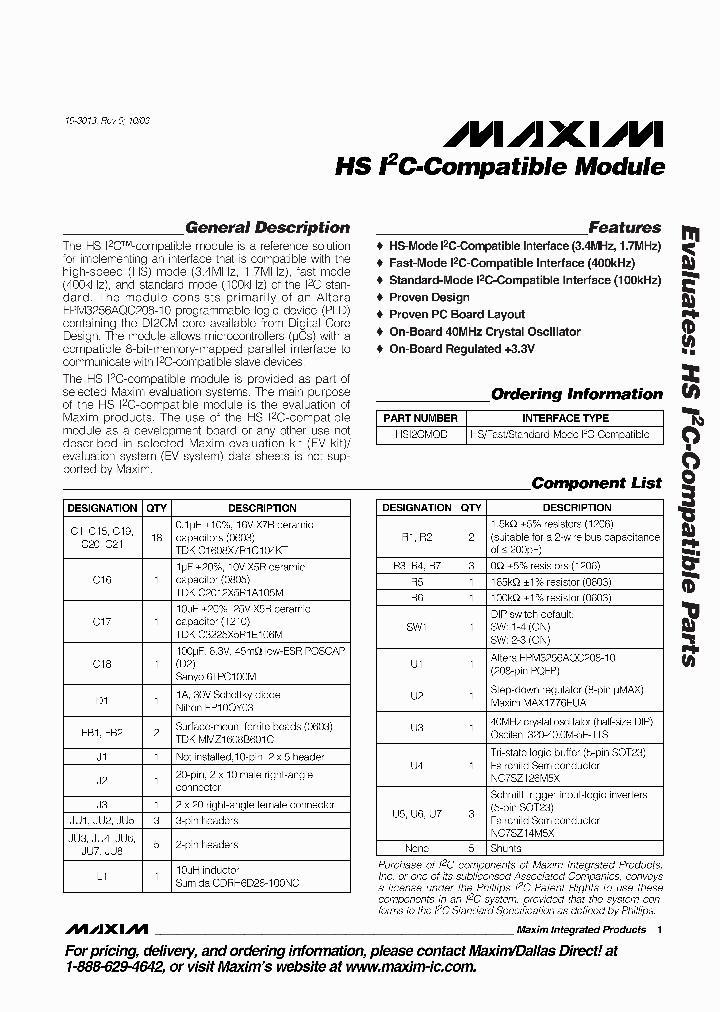 HSI2CMOD_3399660.PDF Datasheet