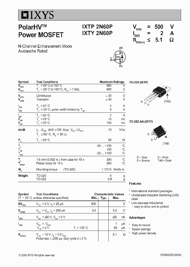 IXTY2N60P_3402735.PDF Datasheet