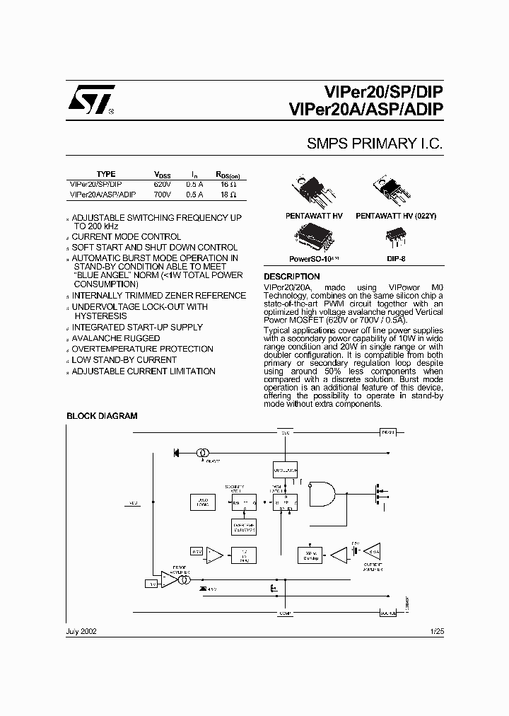 VIPER20_3410089.PDF Datasheet