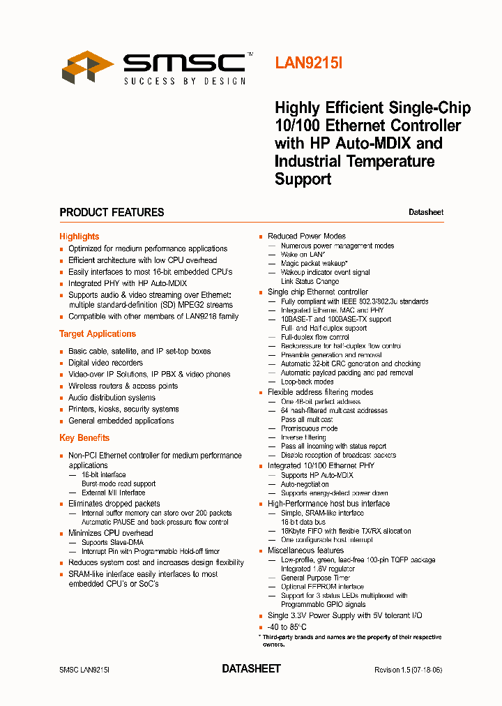 LAN9215I-MT-E2_3410738.PDF Datasheet