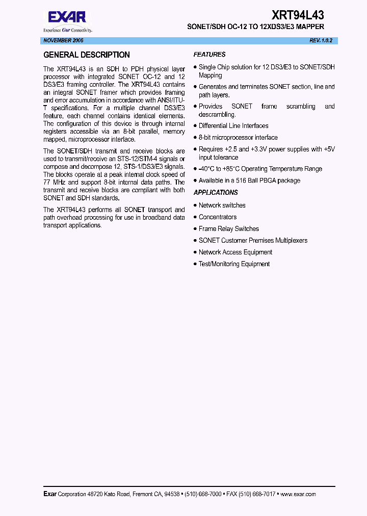 XRT94L43A_3413787.PDF Datasheet