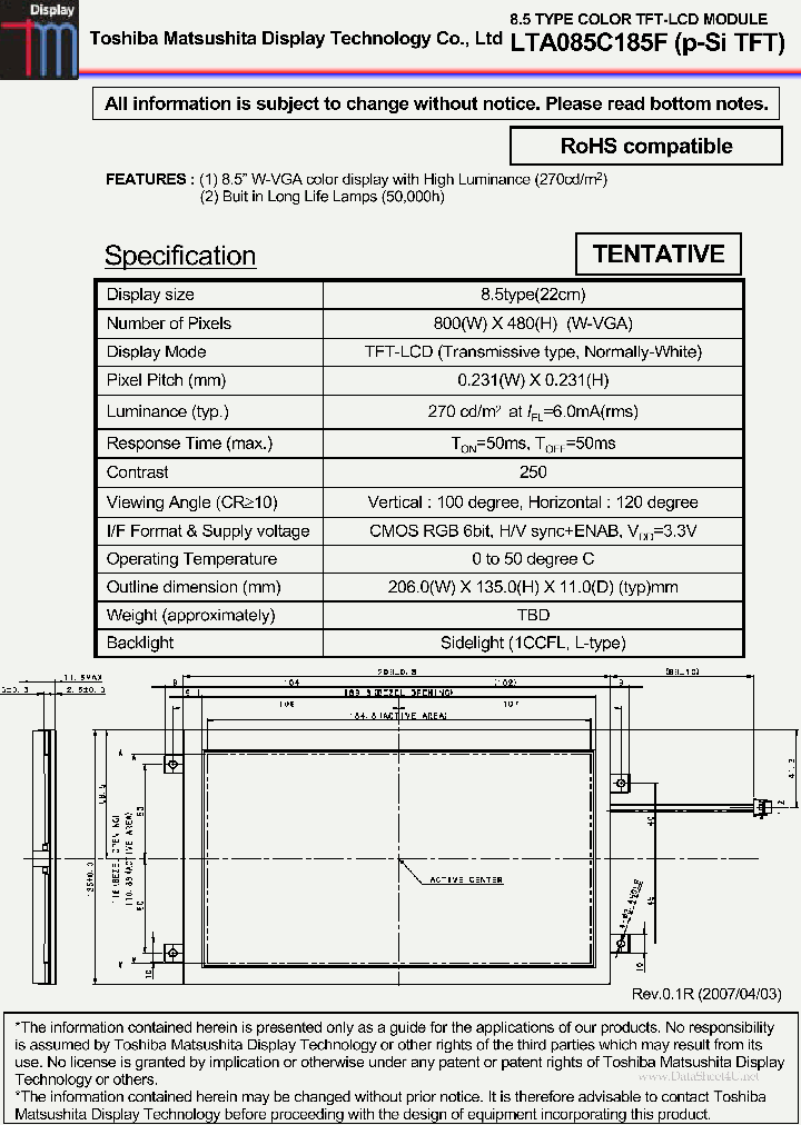 LTA085C185_3416955.PDF Datasheet