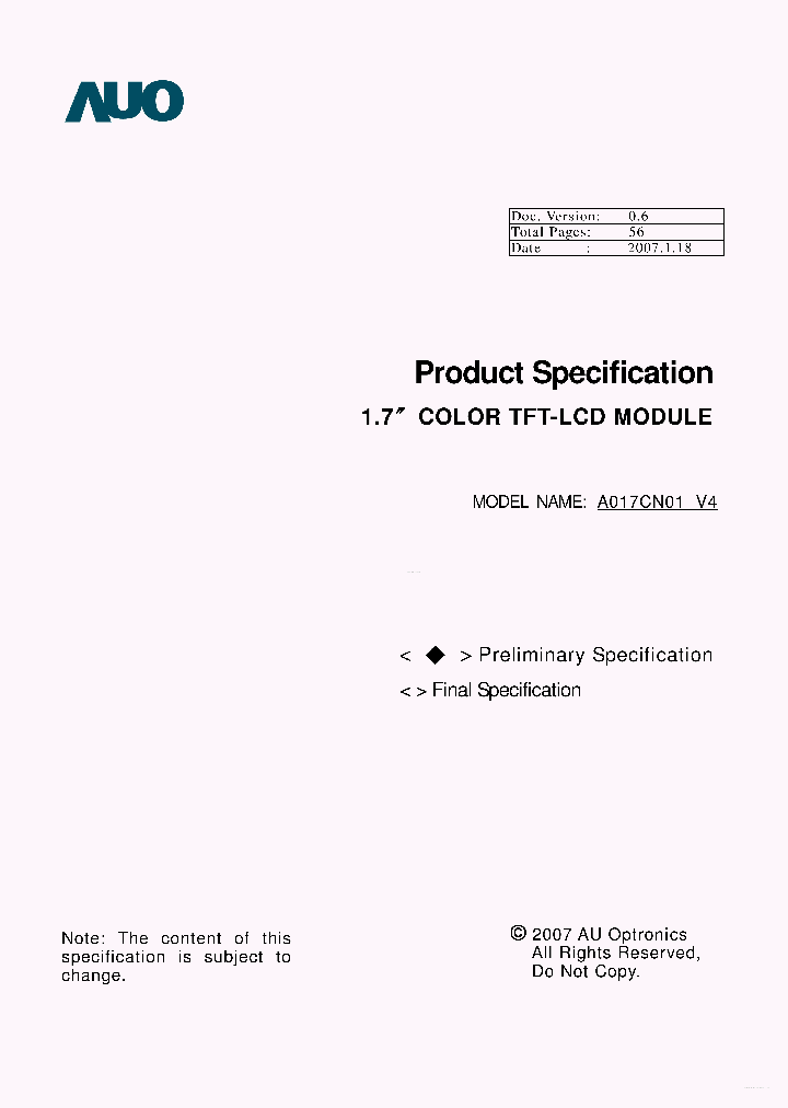 A017CN01V4_3435167.PDF Datasheet