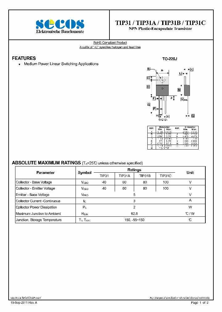 TIP31_3454076.PDF Datasheet
