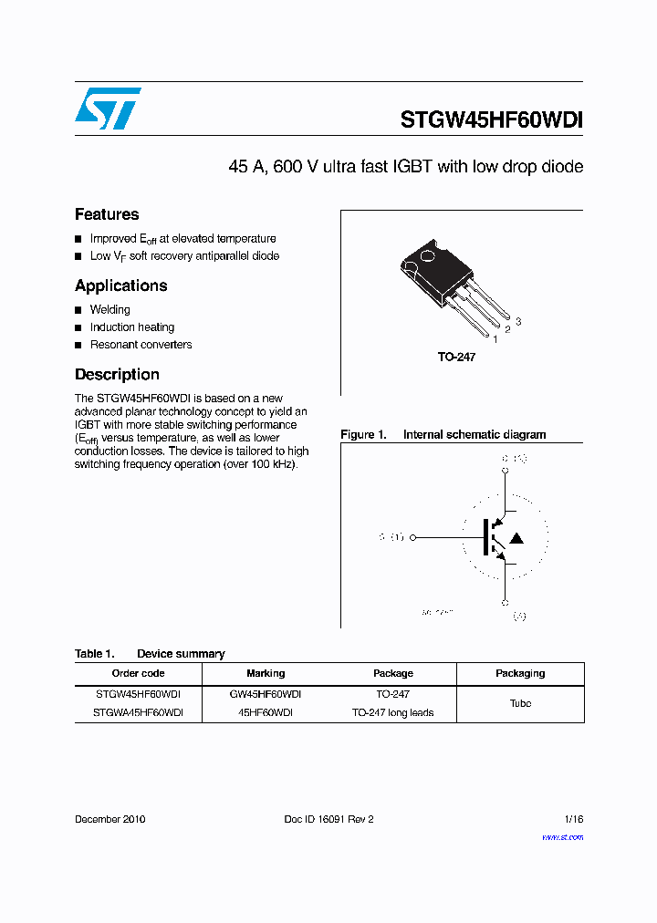 STGWA45HF60WDI_3483093.PDF Datasheet