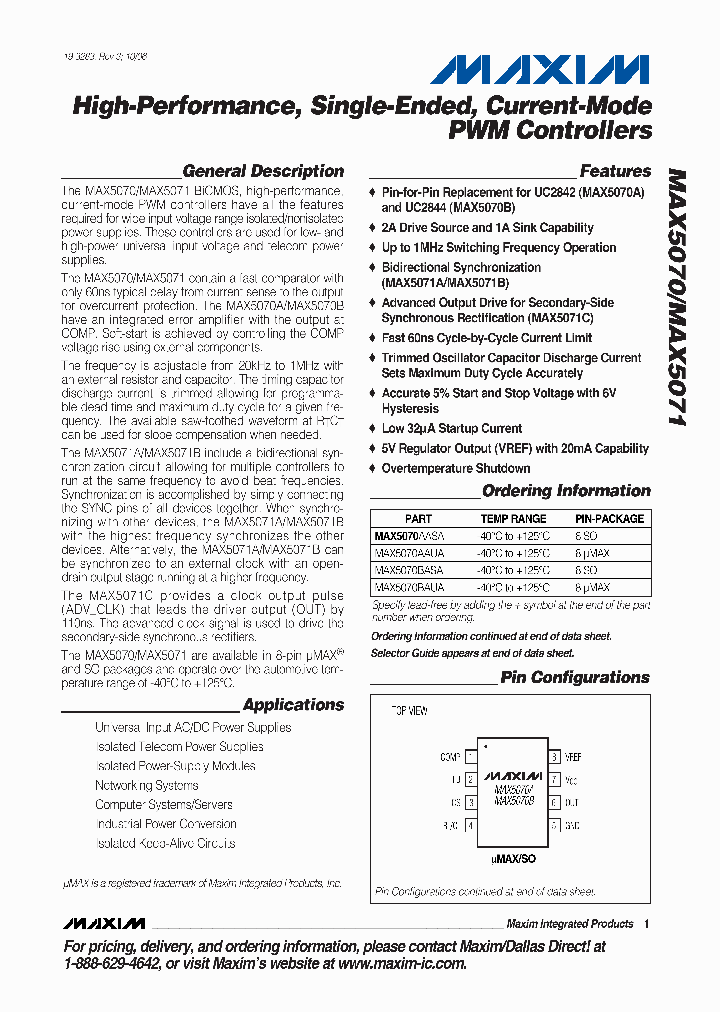 MAX5071CAUA_3490173.PDF Datasheet
