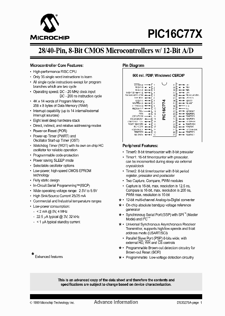 PIC16C773-20JW_3497415.PDF Datasheet