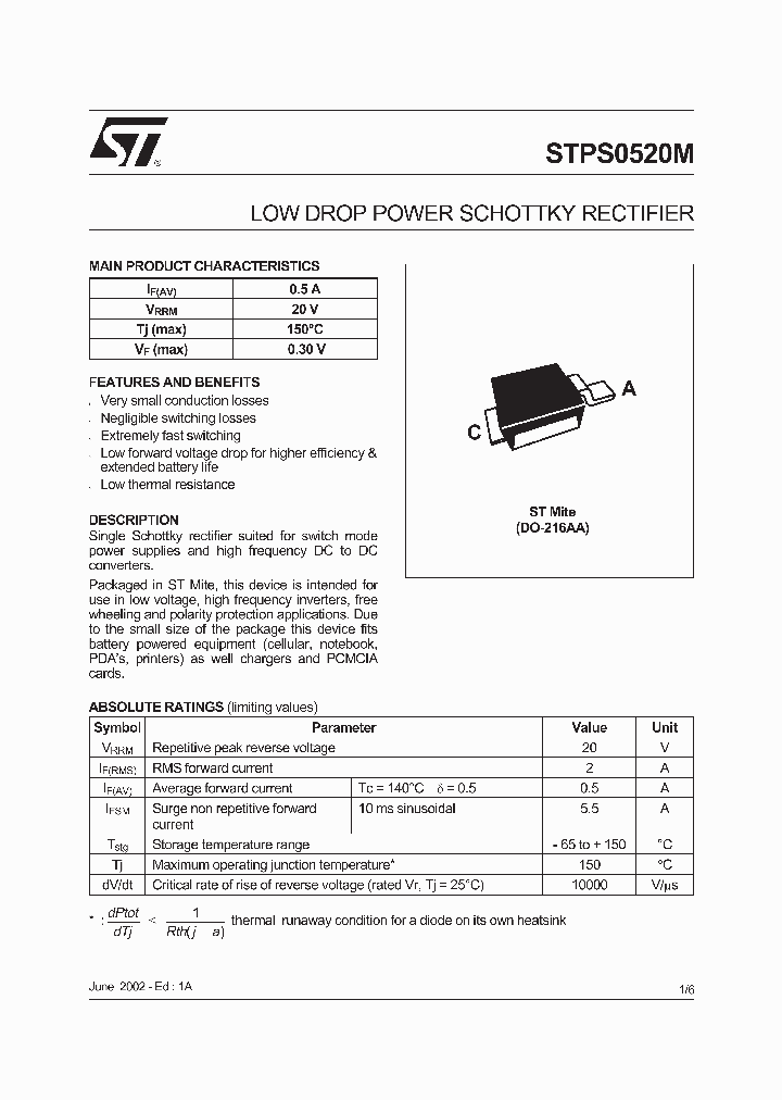 STPS0520M_3498832.PDF Datasheet