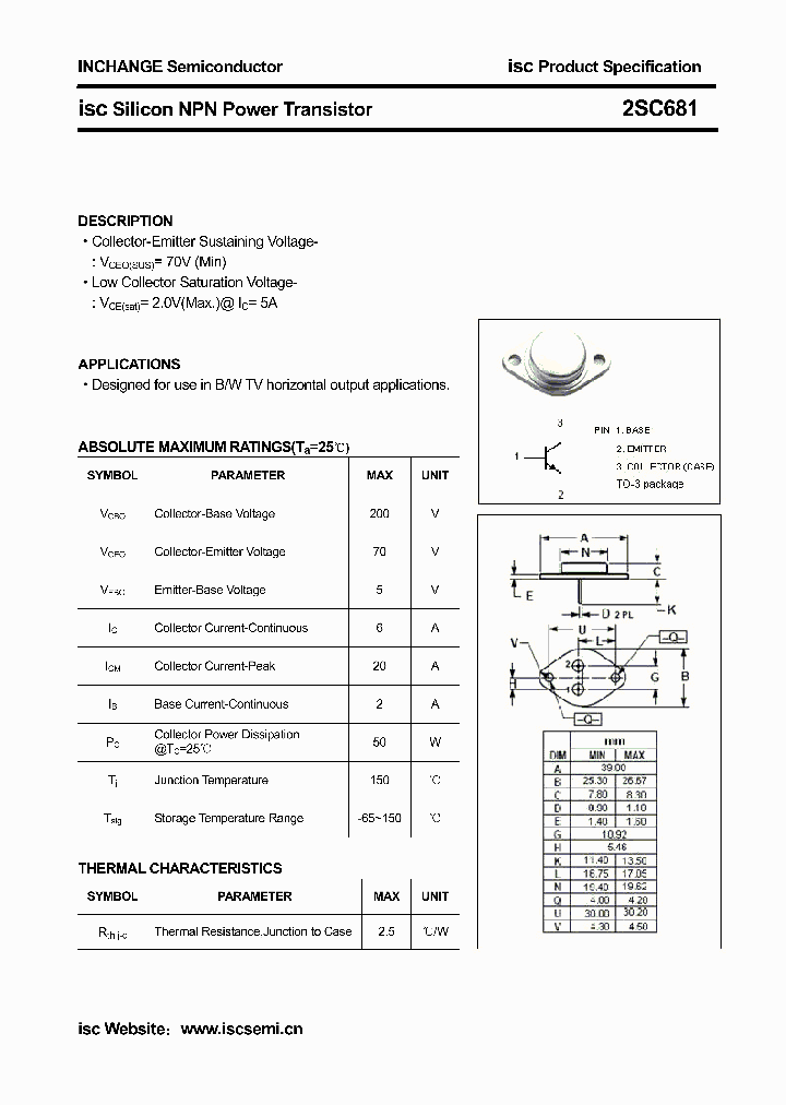 2SC681_3499757.PDF Datasheet