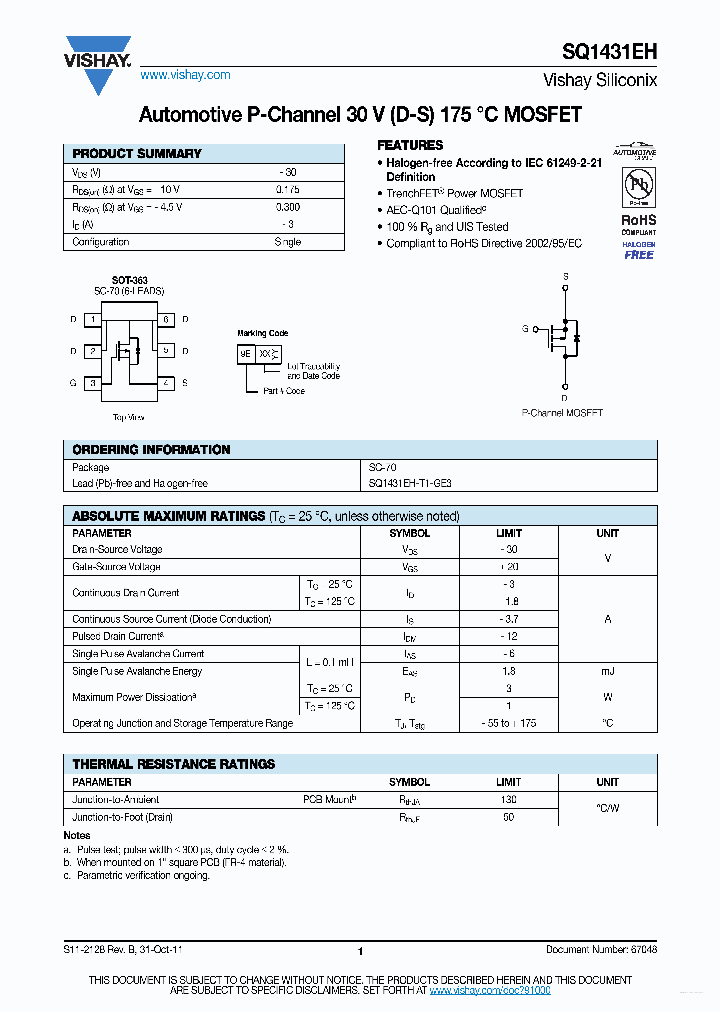 SQ1431EH_3569363.PDF Datasheet