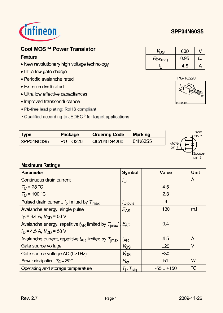 SPP04N60S5_3581958.PDF Datasheet