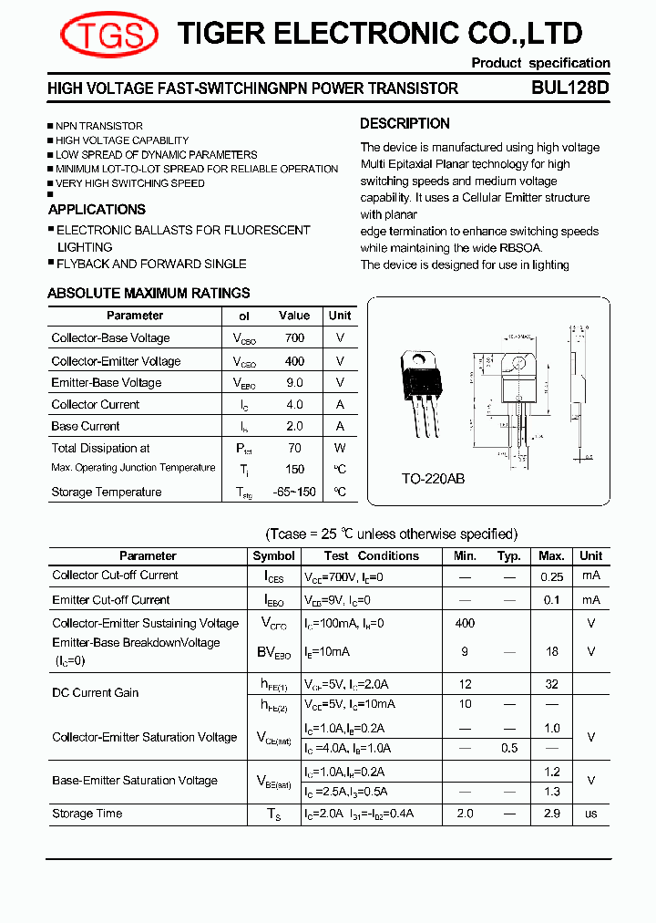 BUL128D_3620830.PDF Datasheet