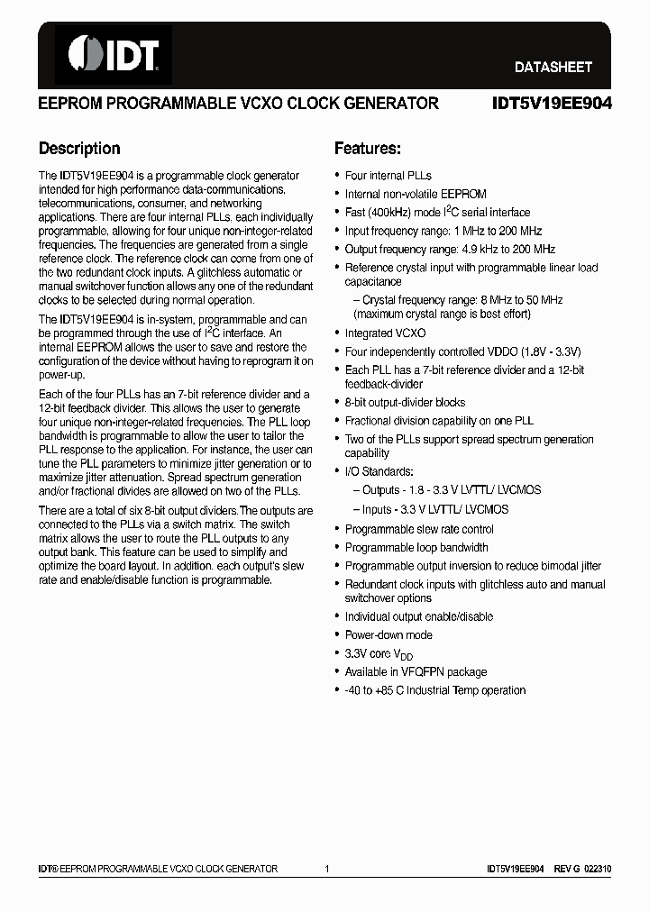 5V19EE904NLGI_3622133.PDF Datasheet