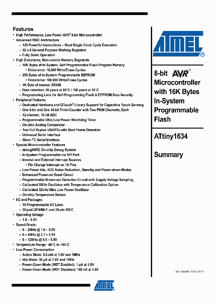 ATTINY1634_3659576.PDF Datasheet