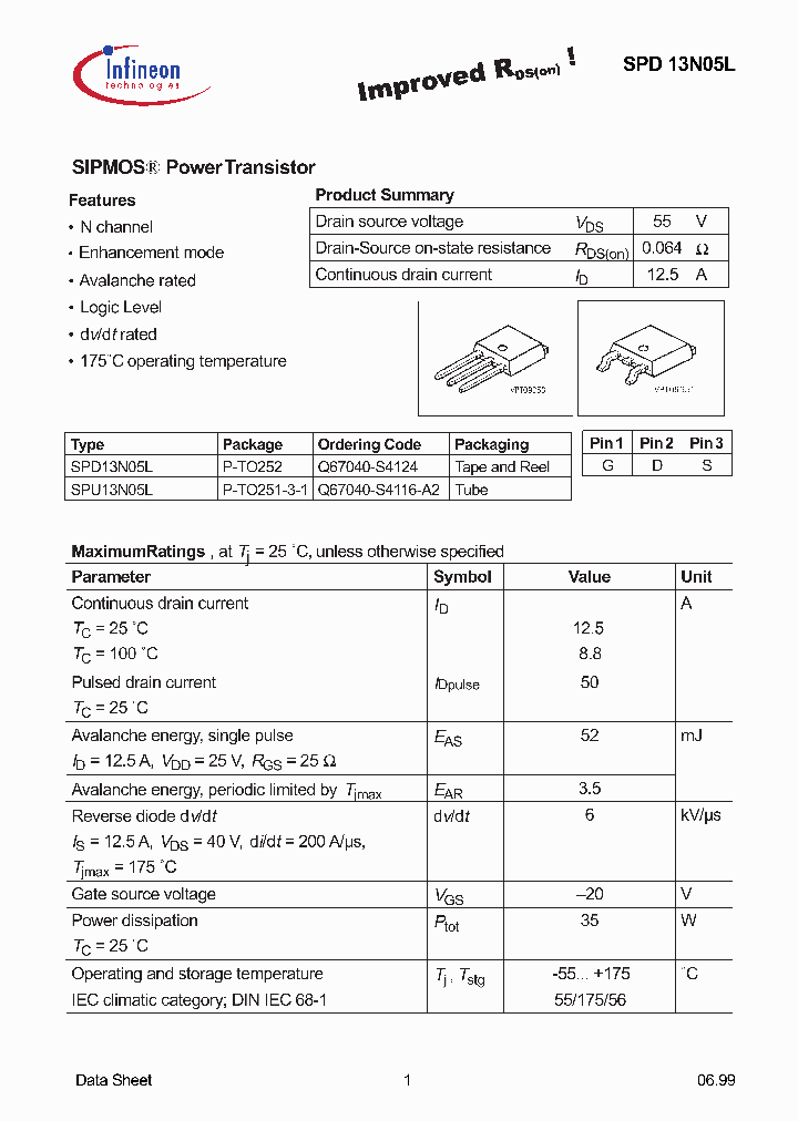 SPD13N05L_3665111.PDF Datasheet