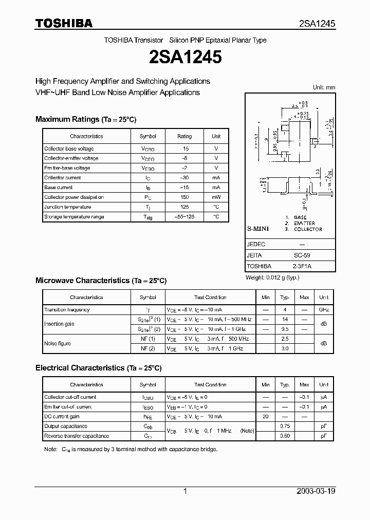 2SA1245_3671152.PDF Datasheet