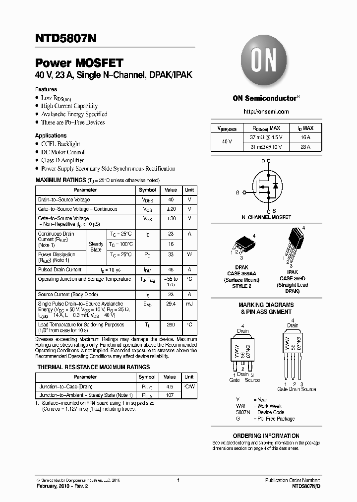 NTD5807NT4G_3673255.PDF Datasheet