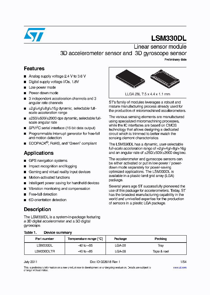 LSM330DLTR_3696454.PDF Datasheet