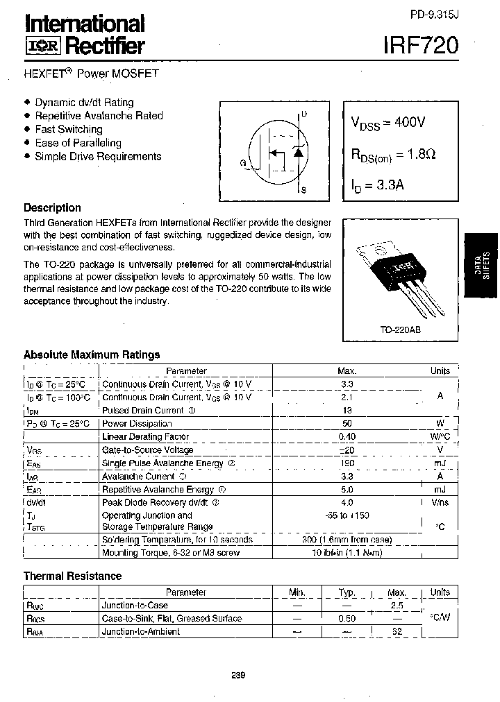 IRF720PBF_3697113.PDF Datasheet