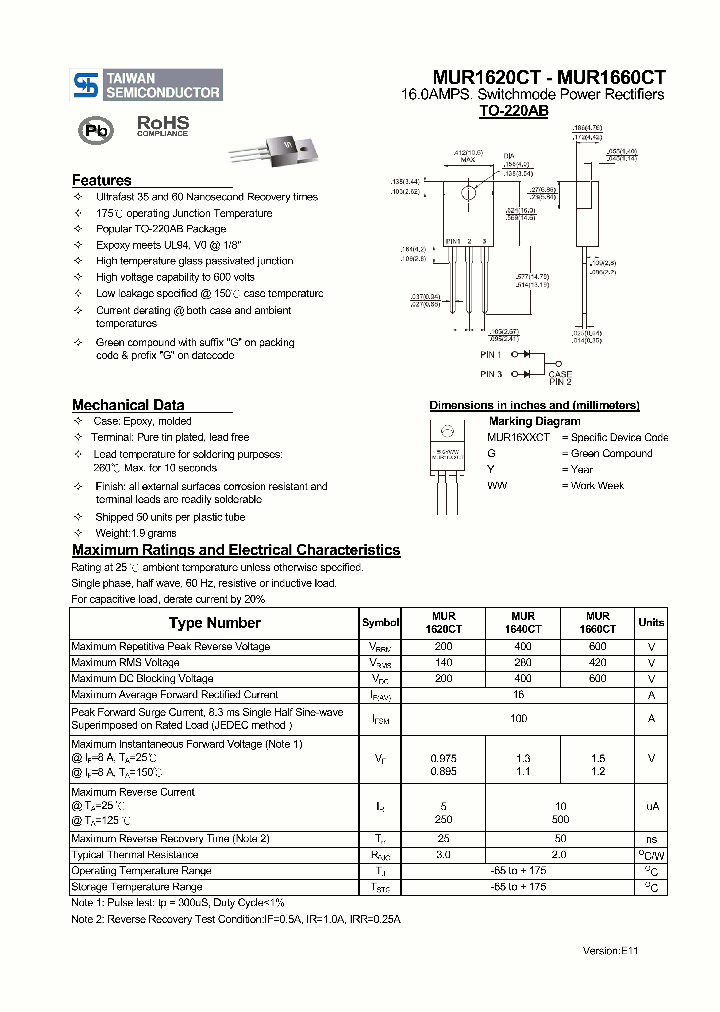 MUR1660CT_3698151.PDF Datasheet