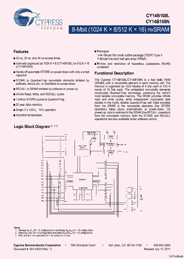 CY14B108L-BA25XI_3706112.PDF Datasheet