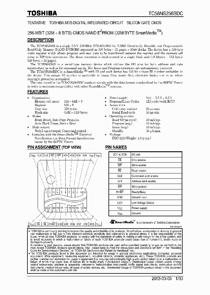 TC58NS256BDC_3720393.PDF Datasheet