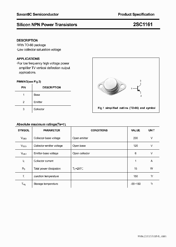 2SC1161_3721474.PDF Datasheet