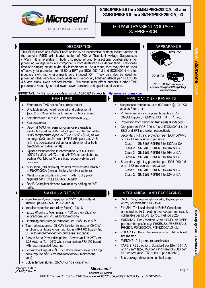 MXSMBJP6KE82CE3TR_3748463.PDF Datasheet