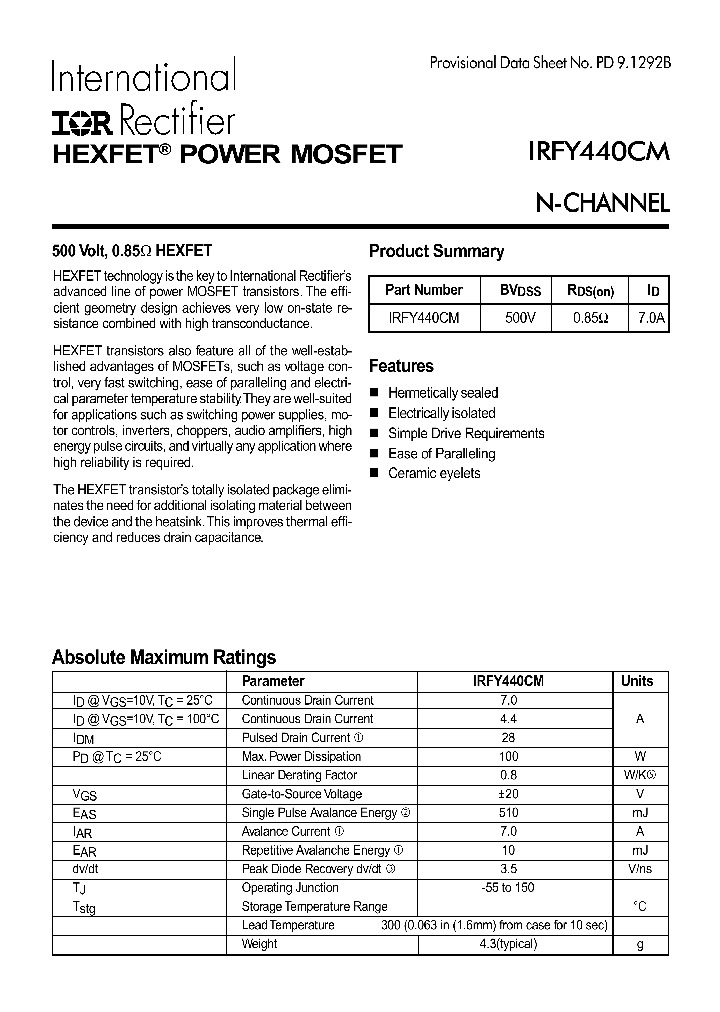 IRFY440CMSCS_3745742.PDF Datasheet