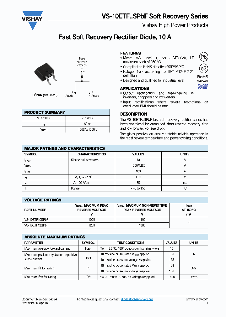10ETF10SPBF_3880816.PDF Datasheet