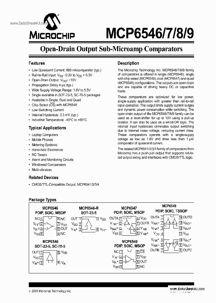 MCP6549_3903393.PDF Datasheet