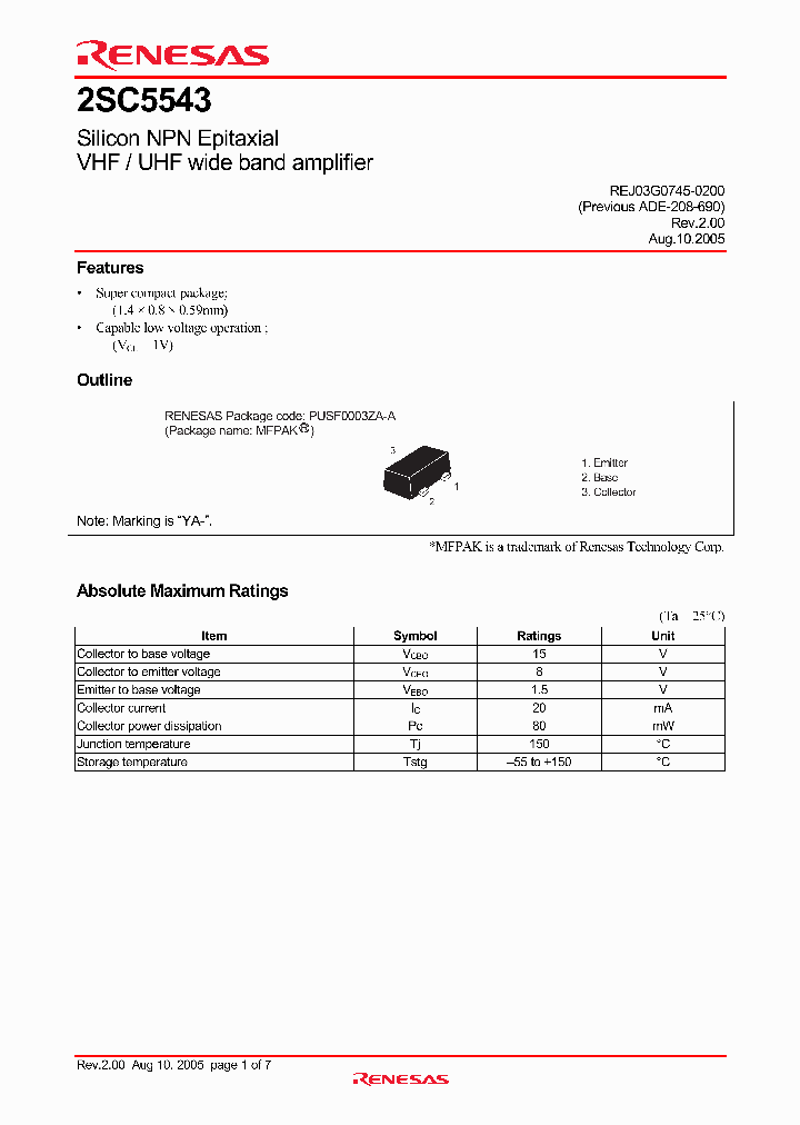 2SC5543YA-TR-E_3770198.PDF Datasheet