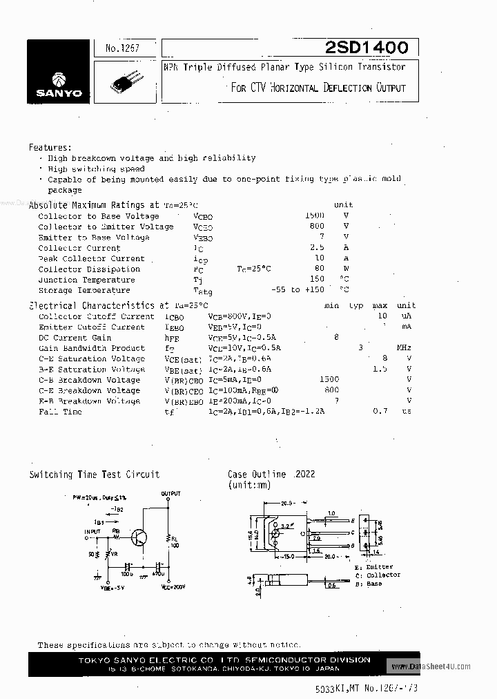 2SD1400_3952292.PDF Datasheet