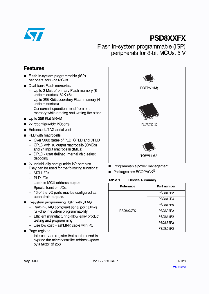 PSD813F3VA-70JIT_4011265.PDF Datasheet