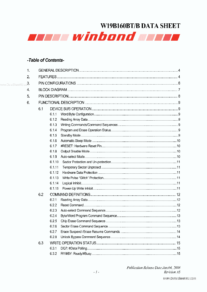 W19B160BB_4020347.PDF Datasheet