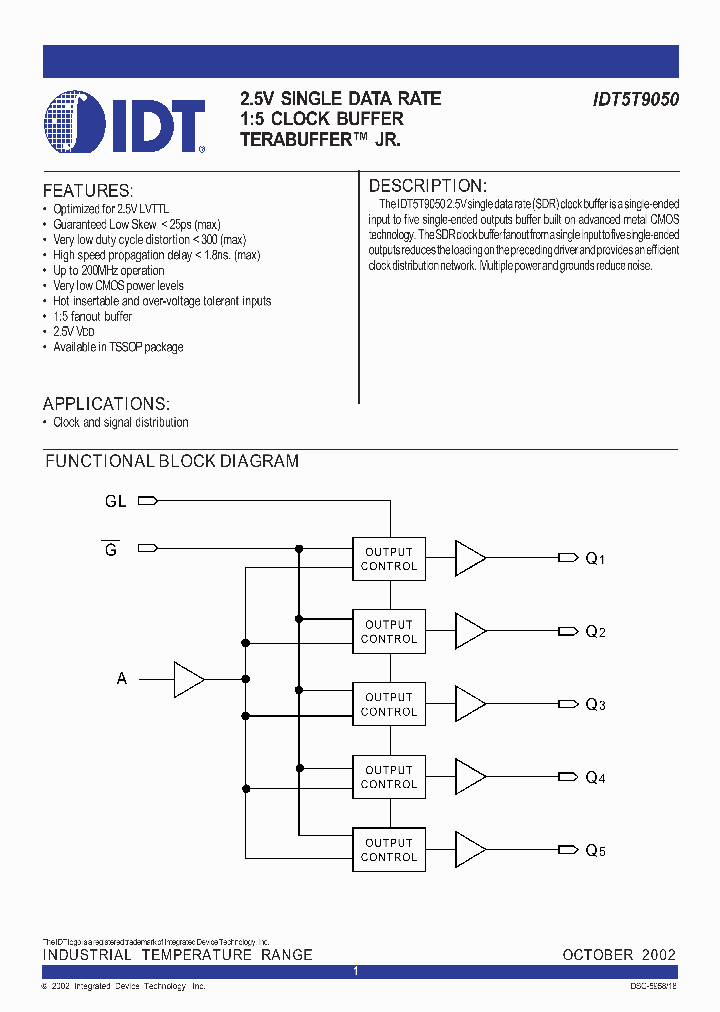 IDT5T9050PGGI_4035099.PDF Datasheet