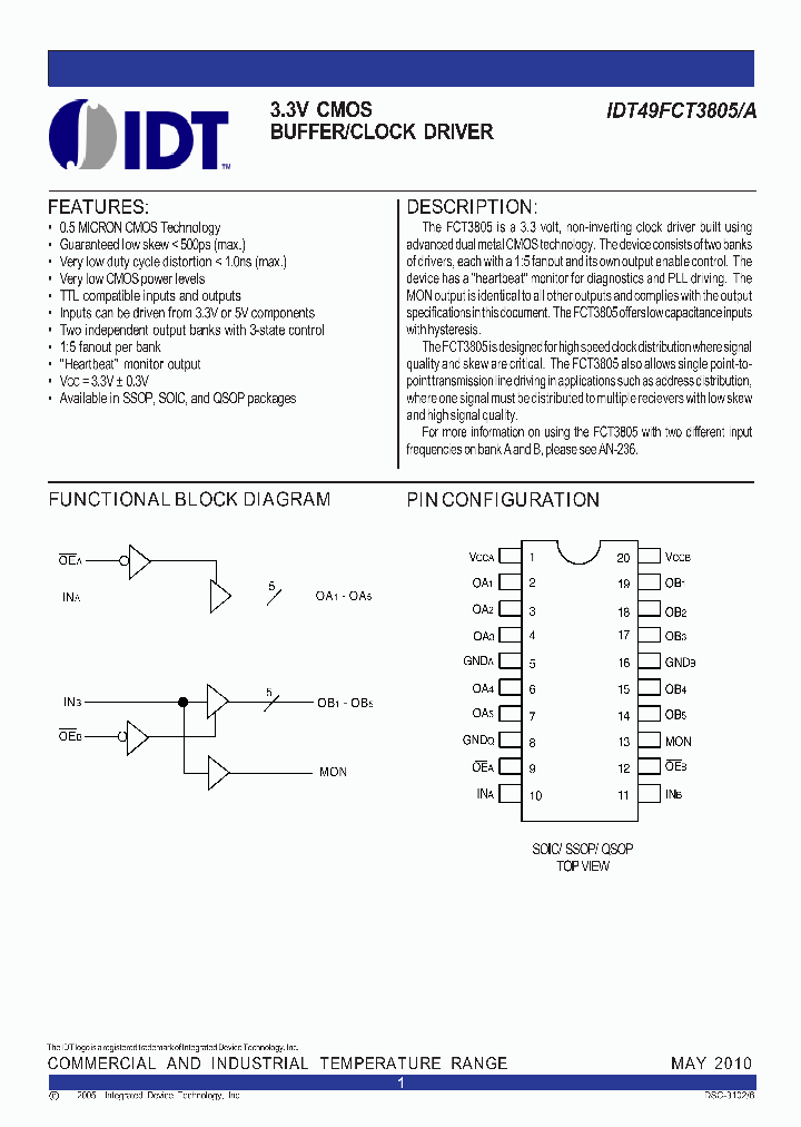 49FCT3805ASOGI_3810608.PDF Datasheet