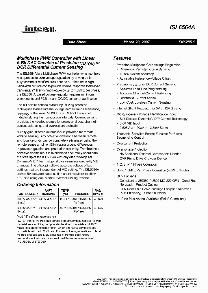 ISL6564A_3812672.PDF Datasheet