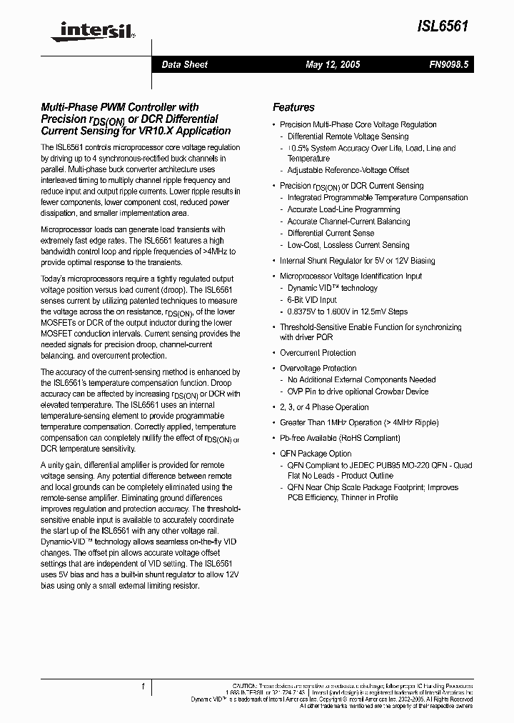 ISL6561_3812676.PDF Datasheet