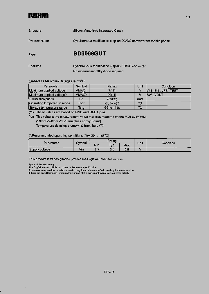 BD6068GUT_3817135.PDF Datasheet