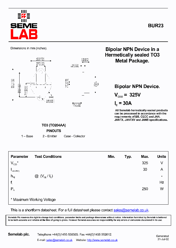 BUR23_4078594.PDF Datasheet
