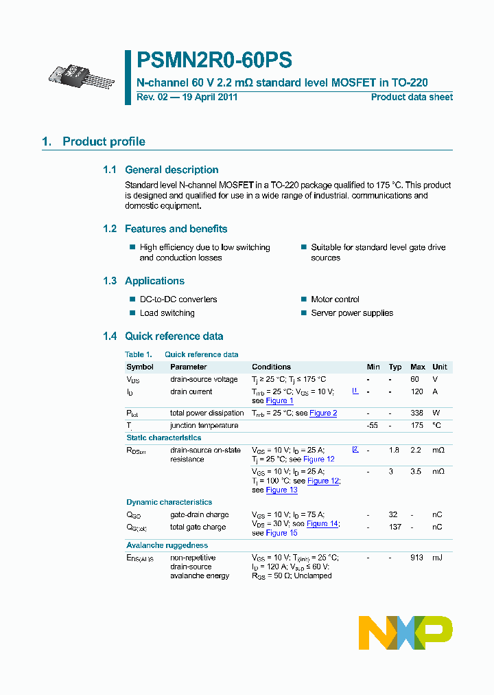 PSMN2R0-60PS_3830582.PDF Datasheet
