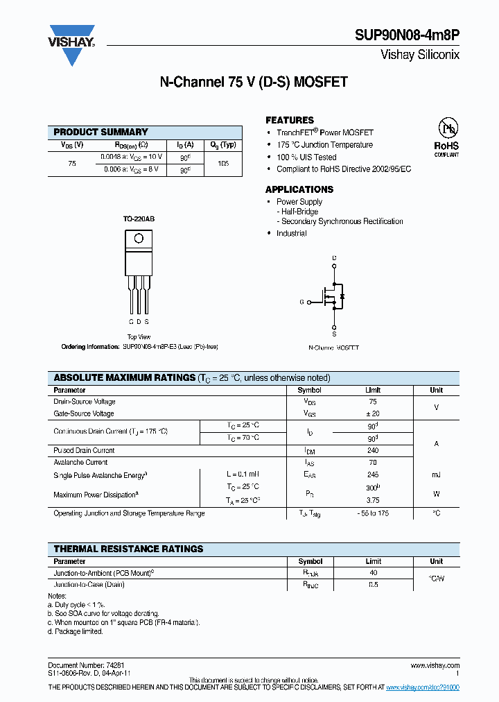 SUP90N08-4M8P-E3_3834484.PDF Datasheet