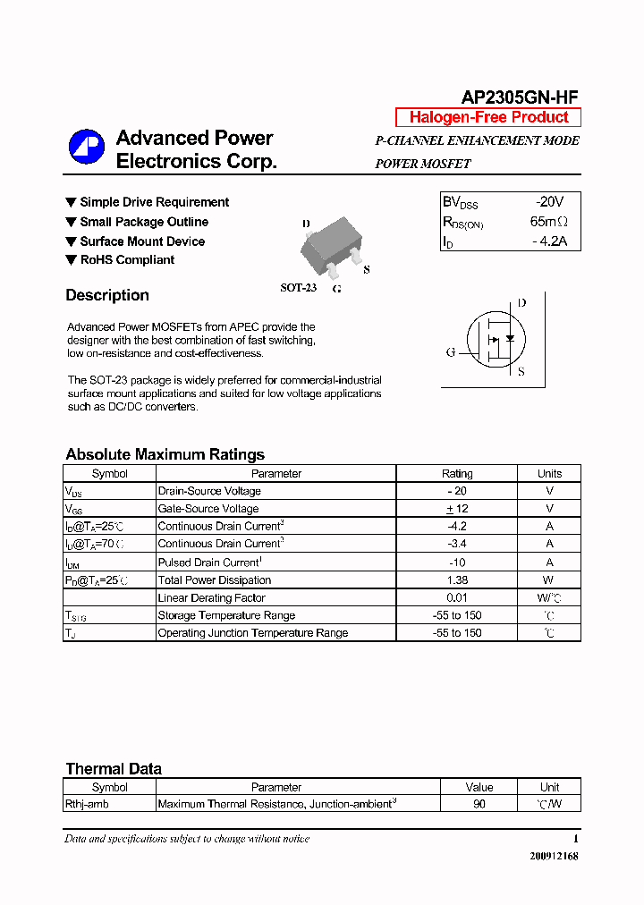 AP2305GN-HF_3835003.PDF Datasheet