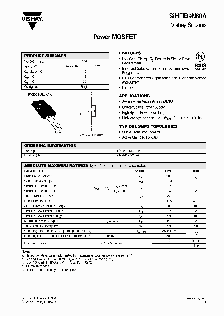 SIHFIB9N60A-E3_3839331.PDF Datasheet